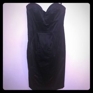 Strapless little black dress w/lace detail